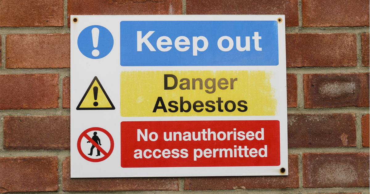 asbestos danger sign