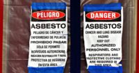 asbestos danger sign