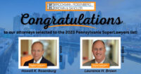 Rosenberg and Brown attorneys selected to 2023 super lawyers list